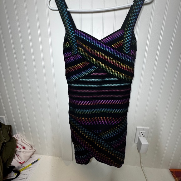 Fashion Nova Bandage size M Multicolor Striped Mini Dress - Picture 6 of 11